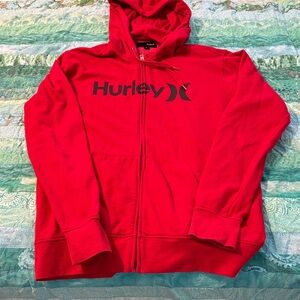 Men’s Red Hurley Zip-Up Hoodie
Large, like new
